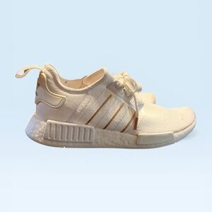 Adidas White Athletic Sneakers with Gold Accents